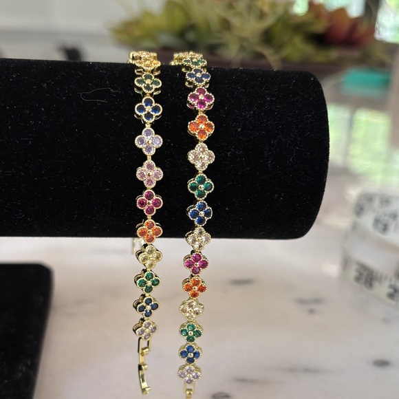 1 Colorful Zircon Bracelet 7” - Picture 3 of 3